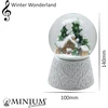 20148 Elegantiškas sniego gaublys namelis su baltu dirbtinio akmens pagrindu Žiemos kalnų namelis Žiemos miško muzikos dėžutė 10 cm skersmens
