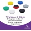 21 spalvotas magnetas, 30 mm, 800g sukibimo jėga