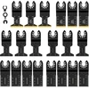 23 dalių multitool pjūklų rinkinys bimetaliniai titano multitool priedai su colių milimetrų skale suderinamas milwau-kee osciliuojančių priedų rinkinys skirtas medžiui metalui