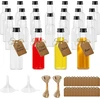 24 miniatiūrinių plastikinių buteliukų rinkinys po 50 ml, maži plastikiniai buteliukai su dangteliais ir piltuvėliais, buteliukai likeriui pilstyti po 50 ml, daugkartinio naudojimo tušti plastikiniai buteliukai Tyanlenr kelionėms, vakarėliams