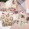 24 vnt. vintažinio scrapbooking popieriaus rinkinys, 12 dizainų, vienpusis scrapbooking popierius, rožių estetika, dekoratyvinis rankdarbių popierius, rankų darbo valentino dienos kartonas scrapbooking "pasidaryk pats" amatų nuotraukų dekoravimui