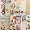 24 vnt. vintažinio scrapbooking popieriaus rinkinys, 12 dizainų, vienpusis scrapbooking popierius, rožių estetika, dekoratyvinis rankdarbių popierius, rankų darbo valentino dienos kartonas scrapbooking "pasidaryk pats" amatų nuotraukų dekoravimui