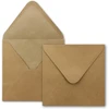 25 kraft popieriaus kortelių rinkiniai kvadratiniai 13,5 x 13,5 cm su vokais laiškams - perdirbtas vintažinis kortelių rinkinys - kvietimams