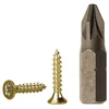 (2500 vnt. pakuotė) Geltono cinkuoto plieno 2,5 x 10 mm medvaržčiai, skirti medienos drožlių plokštėms, universalūs Pozi Drive varžtai Pz su pilnu sriegiu, įleidžiama galvutė Pozidriv (2500, 2,5 x 10 mm)