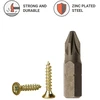(2500 vnt. pakuotė) Geltono cinkuoto plieno 2,5 x 10 mm medvaržčiai, skirti medienos drožlių plokštėms, universalūs Pozi Drive varžtai Pz su pilnu sriegiu, įleidžiama galvutė Pozidriv (2500, 2,5 x 10 mm)