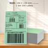 250p Fanfold terminiai lipdukai 6 x 4 žali