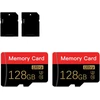 2x 128gb Micro Sd kortelės su adapteriu, C10/u3/uhs-i/a1