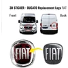 2x Fiat 3d Logotipo Lipdukai - Juodi - Priekis/galis - 90x81mm