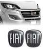 2x Fiat 3d Logotipo Lipdukai - Juodi - Priekis/galis - 90x81mm