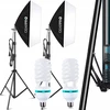 2x Gearpro studijiniai šviestuvai su softbox 50x70 cm 150w/600w + premium stovai 2,88 cm