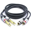 2x Rca į 6.3 mm Jack kabelis, 1.5 m, stereo garso adapteris