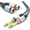 2x Rca į 6.3 mm Jack kabelis, 1.5 m, stereo garso adapteris