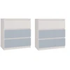 Top E Shop 2x Topeshop Komoda su 3 stalčiais Malwa 70x75x40cm Arteso Mėlyna spalvos, mėlyna