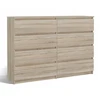 2x Topeshop Komoda su 8 stalčiais Malwa 138x97x40cm, ąžuolo sonoma spalvos