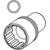3/4" 12-kampė galvutė, trumpa, 42 mm