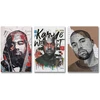 3 dalių Kanye West portreto piešinio plakatas Kanye West portreto piešinio įkvėptas plakatas Kanye West įkvėptas plakatas reperio plakatas sienų meno drobės plakatas kambario dekoratyvinė estetika