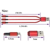 3-in-1 Usb 2.0 Micro Kabelis, 1.2m, Raudonas (2 vnt.)