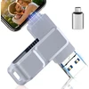 3-in-1 usb atmintinė 512 gb atmintinė su usb-c adapteriu telefonui/android/planšetiniam kompiuteriui/pc/nešiojamam kompiuteriui, išorinė nuotraukų atmintinė - efektyvus nuotraukų/duomenų/dokumentų atsarginis kopijavimas, suderinama su ios ir android, pilk