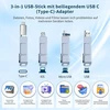 3-in-1 usb atmintinė 512 gb atmintinė su usb-c adapteriu telefonui/android/planšetiniam kompiuteriui/pc/nešiojamam kompiuteriui, išorinė nuotraukų atmintinė - efektyvus nuotraukų/duomenų/dokumentų atsarginis kopijavimas, suderinama su ios ir android, pilk
