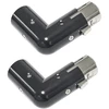 3 kontaktų xlr 90 laipsnių adapteris, reguliuojamas vyriškas į moterišką stačiu kampu xlr adapteris dmx kabeliui, juodas (2 vnt.)