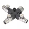 3 krypčių 1/8, reguliuojamas metalinis aerografo skirstytuvas