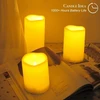 3 Led Žvakės su Laikmačiu Lauko Vestuvėms - 10, 12.5, 15cm