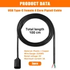 3 vnt. Usb-c jungties laidas su atvirais galais, 100 cm, 5v 3a