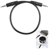 30 cm Aux kabelis, 3.5 mm stereo, paauksuoti kontaktai, juodas