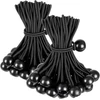 30 vnt. Bungee gumos su kamuoliuku, 10 cm, 4 mm storio