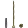 (300 vnt. pakuotė) Žalios antikorozinės dangos 5.0 x 70 mm medvaržčiai su torx galvute, 17 tipo įleidžiama galvute, išorinis varžtas (300, 5.0 x 70 mm)