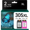 305 Xl Spausdintuvo kasetė, skirta hp 305 spausdintuvo kasetėms, suderinama su hp 305 spausdintuvo kasetėmis, skirtomis deskjet 2720e 2700 4120e 2820e envy 6000 6020e (1 juoda, 1 spalvota)