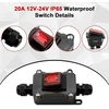 30a 12v-24v Ip65 vandeniui atsparus kabelinis jungiklis Aywhp vandeniui atsparus įmontuojamas jungiklis Dc Dpst 4 kontaktų 12v kabelinis jungiklis