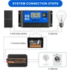 30a saulės įkrovimo valdiklis automobilio parametras 12v 24v saulės įkrovimo valdiklis su reguliuojamu Lcd ekranu dvigubu Usb prievadu laikmačio nustatymu Pwm skirtas Opne/agm/gel