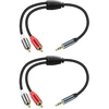 3.5 mm į 2 Rca Audio Kabelis, Paauksuotas, 0.3m (2 vnt.)