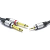 3.5 mm į 2x 6.35 mm Jack Audio Kabelis 1.5 m