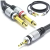 3.5 mm į 2x 6.35 mm Jack Audio Kabelis 1.5 m