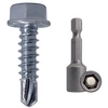 (350 vnt. pakuotė) Din 7504 K cinkuoto plieno 4.2 x 16 mm sraigtai, savaime gręžiantys sriegikliai su šešiabriaune galvute ir poveržle (350, 4.2 x 16 mm)