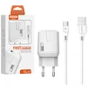 3a 18w tinklo įkroviklis + Usb - Type-c laidas baltas Somostel 3000ma Usb Qc3