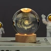 3d galaktikos krištolinis naktinis šviestuvas 16 spalvų lempa 80 mm galaktikos sistemos krištolinis rutulys Usb naktinis šviestuvas su mediniu pagrindu sniego gaublys stiklo lazerinis graviravimas dovana moterims vaikams draugams šeimai