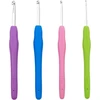 4 dalių nėrimo vąšelių rinkinys, ergonomiškas metalinis nėrimo vąšelis su spalvinga silikonine rankena, 14 cm, ypač ilgi nėrimo vąšeliai 4 dydžių (2 mm, 3 mm, 4 mm, 5 mm) mezgimo virbalai pradedantiesiems