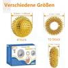 4 ežiuko kamuoliukai kieti + 10 akupresūrinių žiedų - skills borderline rinkinys su skill ball metal skill ring - akupresūrinis kamuoliukas ežiuko kamuoliukai maži 3 cm akupresūrinis žiedas skills rinkinys stresui suaugusiųjų masažas
