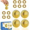 4 ežiuko kamuoliukai kieti + 10 akupresūrinių žiedų - skills borderline rinkinys su skill ball metal skill ring - akupresūrinis kamuoliukas ežiuko kamuoliukai maži 3 cm akupresūrinis žiedas skills rinkinys stresui suaugusiųjų masažas