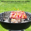 4 grilio iešmų rinkinys, skirtas 6 iešmams, nerūdijančio plieno iešmų laikiklis, bbq iešmai, nerūdijančio plieno iešmai šašlykų iešmų rinkinys, 30 x 4,5 x 3 cm, grilio iešmų stovas, skirtas laukui