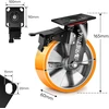 4 x 125 mm didelio apkrovos ratukai su stabdžiais, įskaitant 2 pasukamus ratukus su fiksatoriais, 2 pasukamus ratukus, 360° pasukami pramoniniai ratukai, didelio apkrovimo, skirti tyrimų laboratorijoms, pramonės įmonėms, apkrovai