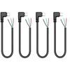 4 x stačiakampis Usb C į 4 kontaktų atvirą laidą 11 colių 90 laipsnių Usb Type C kištukas 4 kontaktų pigtail maitinimo ir duomenų kabelis 22awg 5v/3a, skirtas Usb Type C įrenginio Diy kabeliui