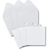 40 baltų kvadratinių lankstomų atvirukų rinkinys, 13,5 x 13,5 cm, 240 g/m², su kvadratiniais vokais, 14 x 14 cm, 90 g/m², drėgnai klijuojami