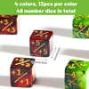 48 mtg cube skaitiklių rinkinys magic the gathering d6 kauliukų skaitiklio žetonas magic cube lojalumas suderinamas su mtg ccg kortų žaidimo priedais su laikymo krepšiais (žalia, raudona, balta, juoda)