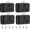 4.8a dvigubas usb lizdas automobiliniam įkrovikliui su jungikliu ir led, 12v/24v pd ir qc3.0 usb skydelio įkrovimo lizdas, tinkamas rv, sunkvežimiui, valčiai, visureigiui (4 vnt.)