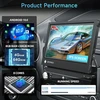 Automagnetola 4gb+64gb automobilinis radijas 1 Din 8 branduolių Android su belaidžiu Carplay, Android Auto, Mirrorlink, 17.7 cm/7 colių Ips jutikliniu ekranu su Gps Nav, Bluetooth, Wifi & 4g Hifi Am/fm/rds radijo Dsp/eq atbulinės eigos kamera