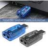 4x Usb 5.1 Išorinė Garso Plokštė su 3.5mm Lizdais (2 Juodos, 2 Mėlynos)
